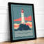 Lighthouse at Sunrise Art Deco - Framed Print-749650608-749650572