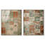 «Ghostly Damask Duo», reproduction d'art sur toile encadrée par Art Remedy, cadre doré, 30 x 36-1375826628-1375826629