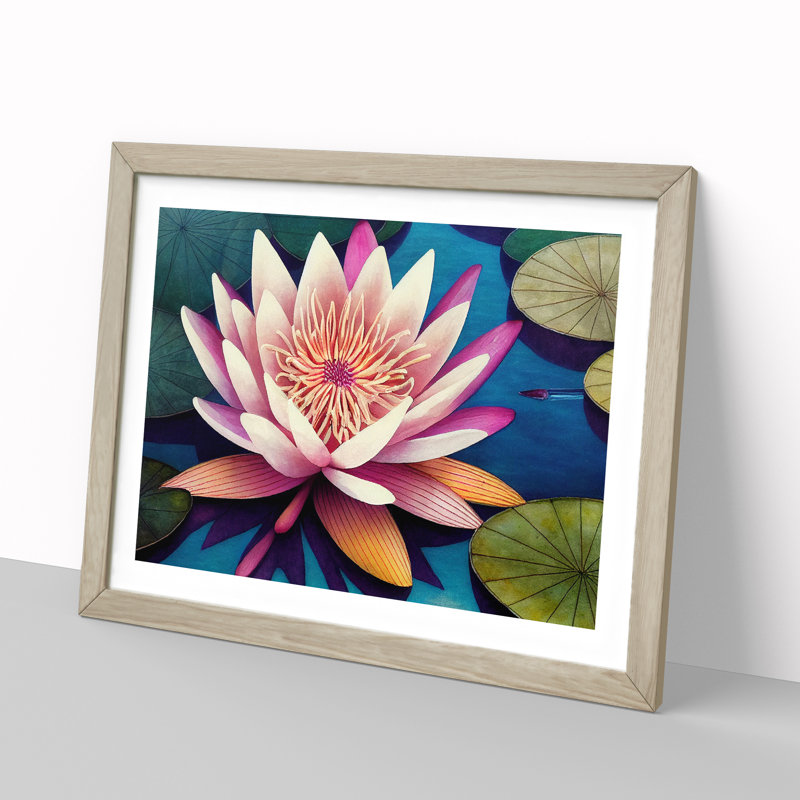 Glowing Water Lily Flower - Framed Print
