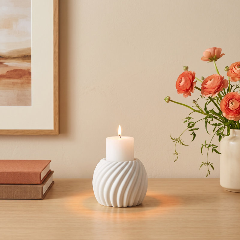 White Mable Carved Votive