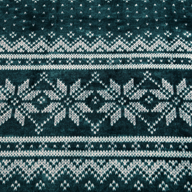 Nautica Fairisle Texture Ultra Soft Plush Green Blanket, Twin