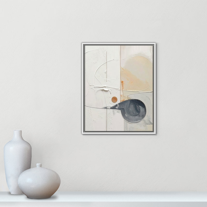 «Plastering III» par Alonza Saunders, Toile avec cadre, Flotteur blanc, L 17,5 po x H 21,5 po