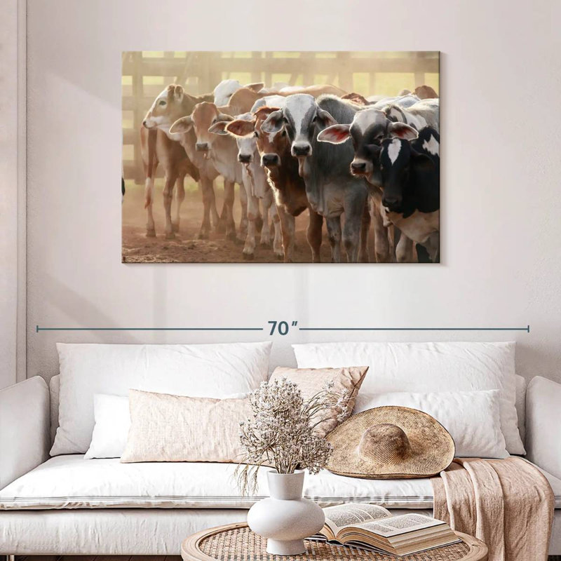 Jersey Cow Line Up, 30" H x 45" W