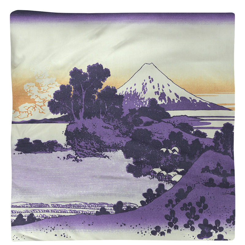 Katsushika Hokusai Cotton Square Napkin, Purple/Orange