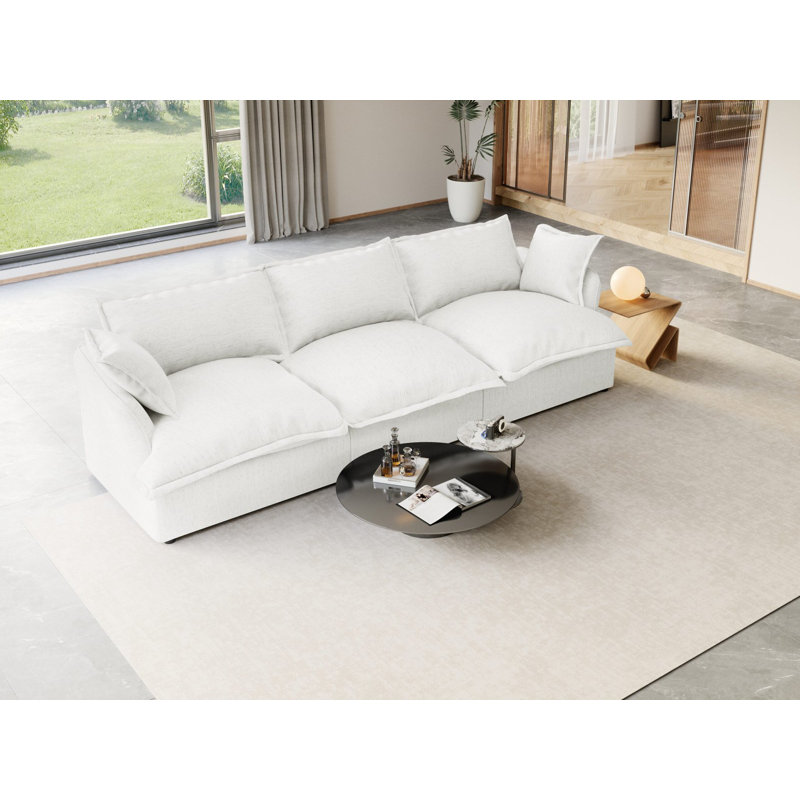 Canapé modulaire rembourré en duvet, canapé convertible Comfty, Blanc