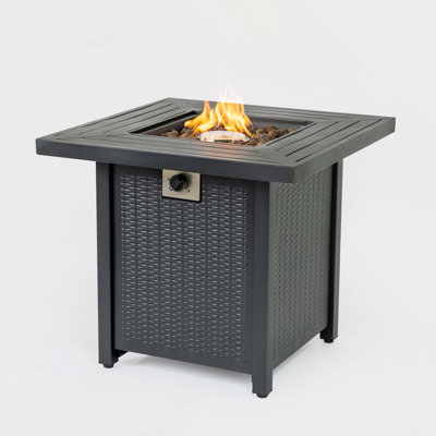28-Inch Iron Square Propane Fire Pit Table