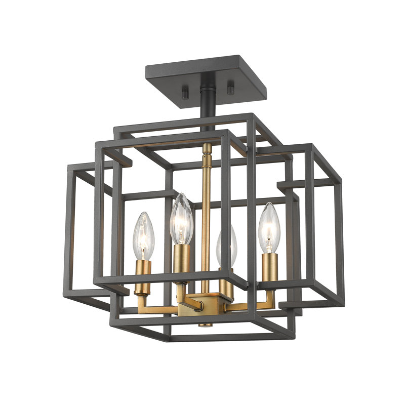 Orona Semi Flush Mount, Bronze/Olde Brass