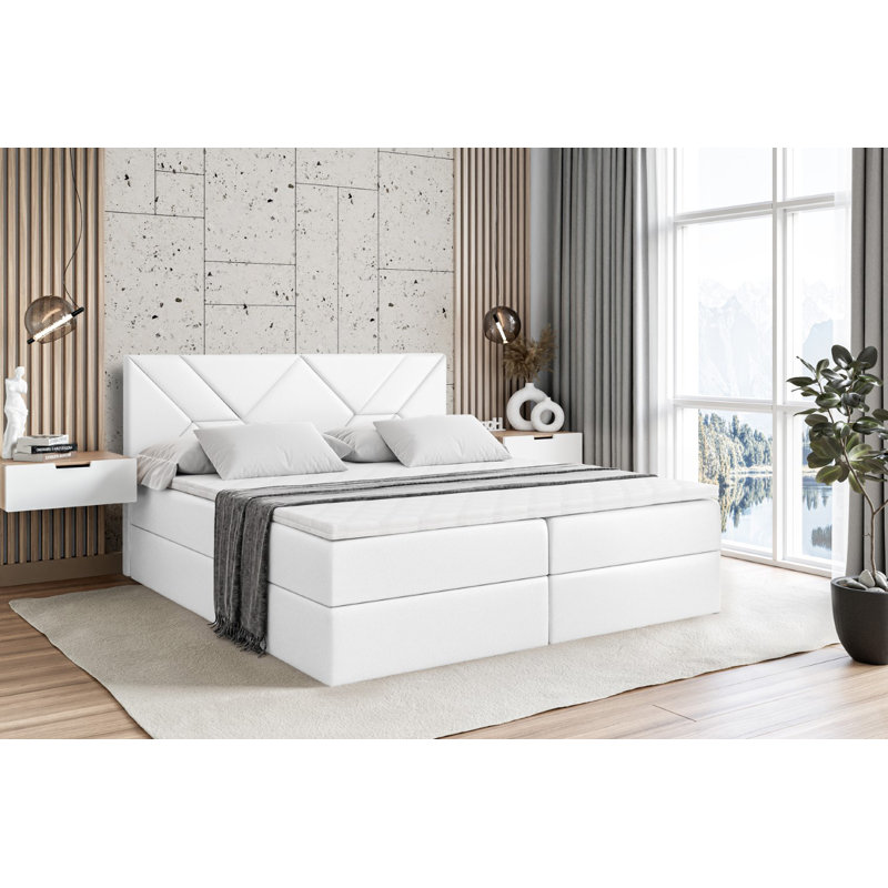Divan Bed with Mattress, 180cm W x 200cm L, White