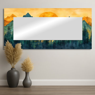 «Alaska Forest Echoes In The Summit II», art mural miroir de montagnes - imprimé sur métal