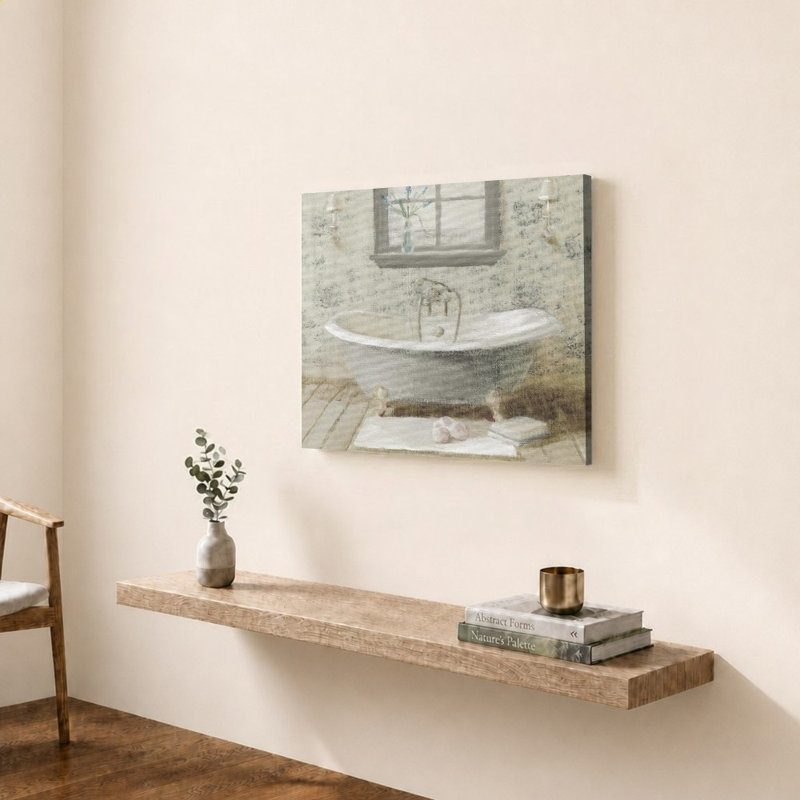«Victorian Bath I Neutral» par Danhui Nai - impression sur toile, H 30 po x l 40 po, Ne s’applique pas