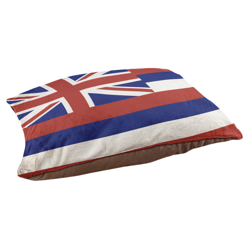 Coussin pour chien honolulu flag Burien, Moyen (L 29,5 po x P19,5 po x H 9,5 po)