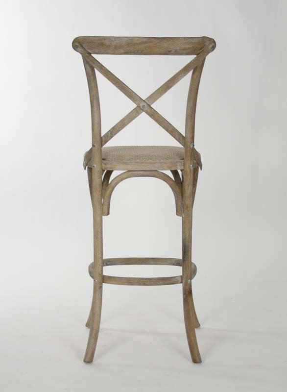 Parisienne Cafe Stool, Limed Gray Oak, Bar Stool (30.25" Seat Height)
