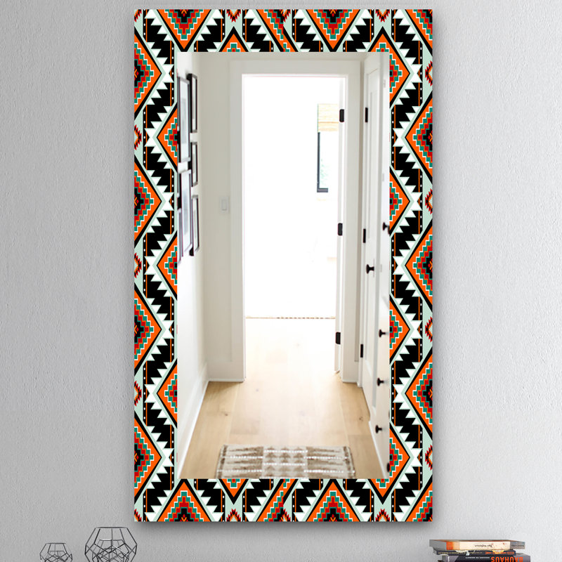 Miroir mural bohémien et éclectique, H 39,4 po x l 29,5 po
