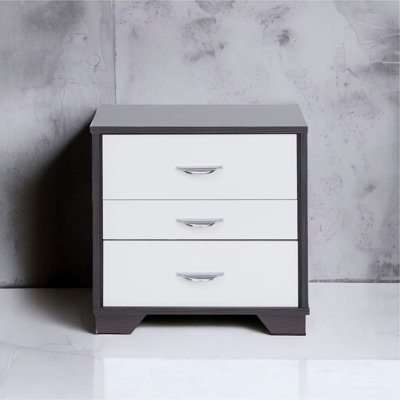 White & Black Finish Accent Table