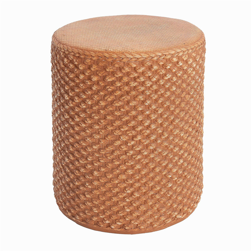 Evie Outdoor Patio Round MGO Side Table, Brown