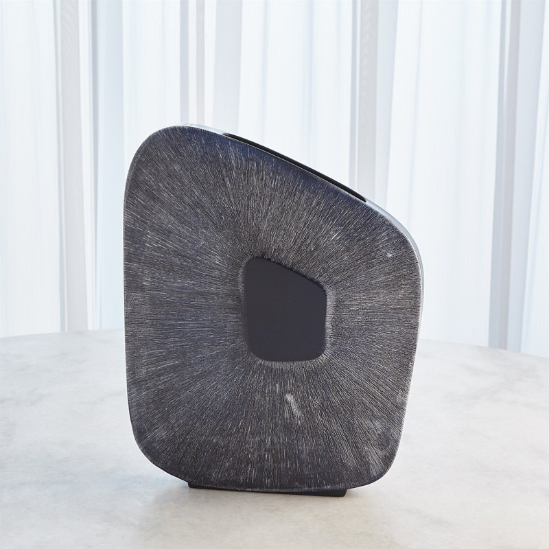 Handmade Ceramic Table Vase, Ink, 17" H x 14" W x 5" D