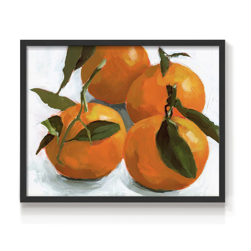 Citrus Grouping II - Reproduction encadrée - Restickable, H 8 po x l 10 po, Noir, noir, noir, noir