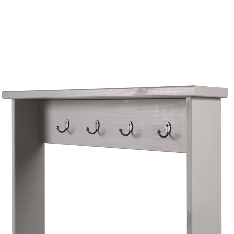 Cortavious Hall Tree 31.5'' Wide with Bench and Shoe Storage, Grey