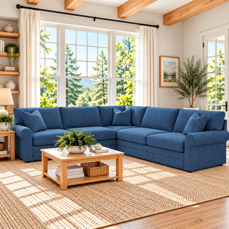 Canapé modulaire 3 pièces Cindy, Denim indigo classique