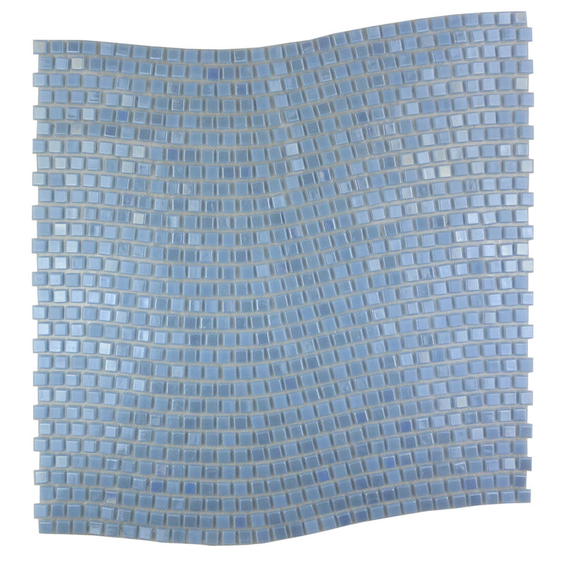 Galaxy 0.3125 in. x 0.3125 in. Iridescent Glass Pressed Edge Tiny Square Mosaic Wall Pool & Floor Tile, Earth Blue