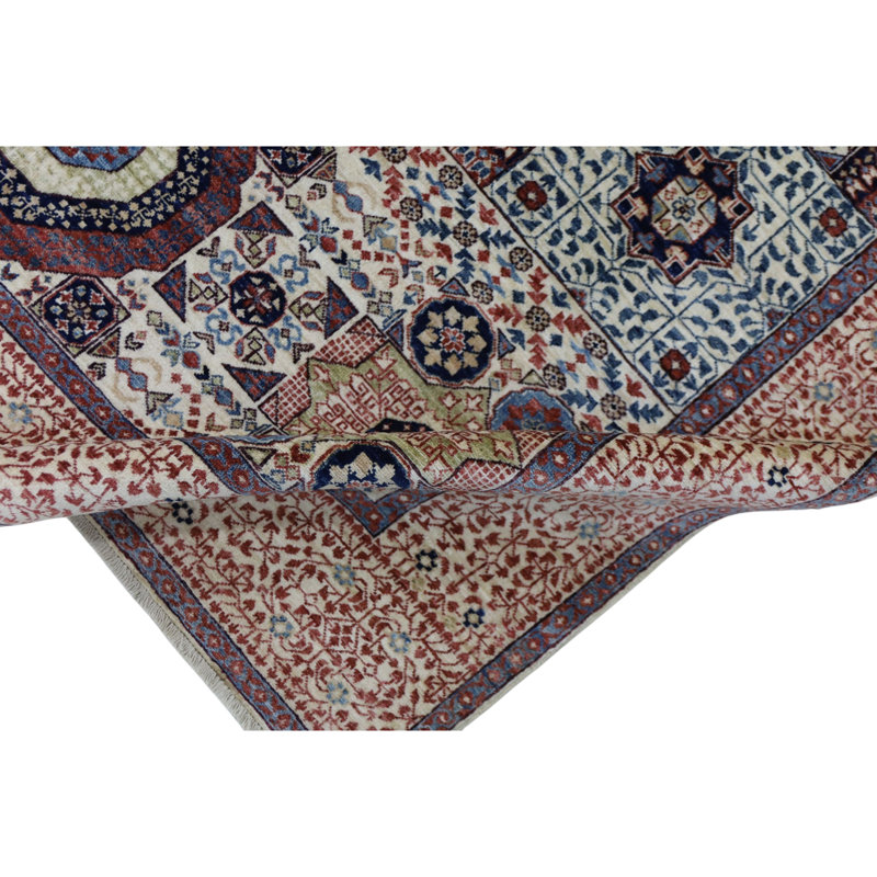 Hand Knotted Wool Area Rug in Beige