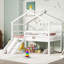 Structure de lit simple de style mezzanine simple avec glissade et échelle, style pin blanc massif