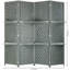 Cloison pliante 4 panneaux en bambou gris