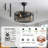 Vergel - 20 inches Caged Style Retro Indoor 8 Blade Standard Ceiling Fan with LED Light Kit Included