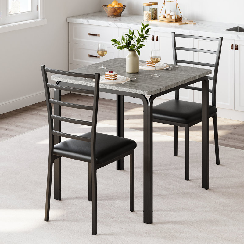 Dining Set, Black, Black / Gray, Black, Gray