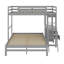 Lit simple superposé au dessus d'un lit double avec bureau et tiroirs-148216128