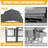 65"L Chicken Coop with Run, Wooden Hen House with Nesting Box, UV Panel