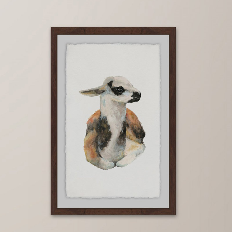Laying Llama - Single Picture Frame Painting, 61 cm H x 41 cm W