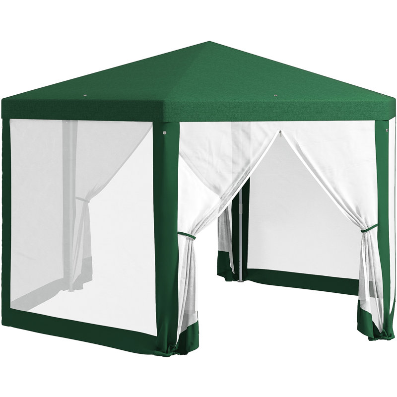 13' X 11' Outdoor Sun Shade Shelter With Sidewalls & Two Doors, For Relaxation Canopy Protective Mesh Parties