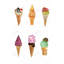 Cornets de crème glacée - Toile de cuisine beige | Art élégant