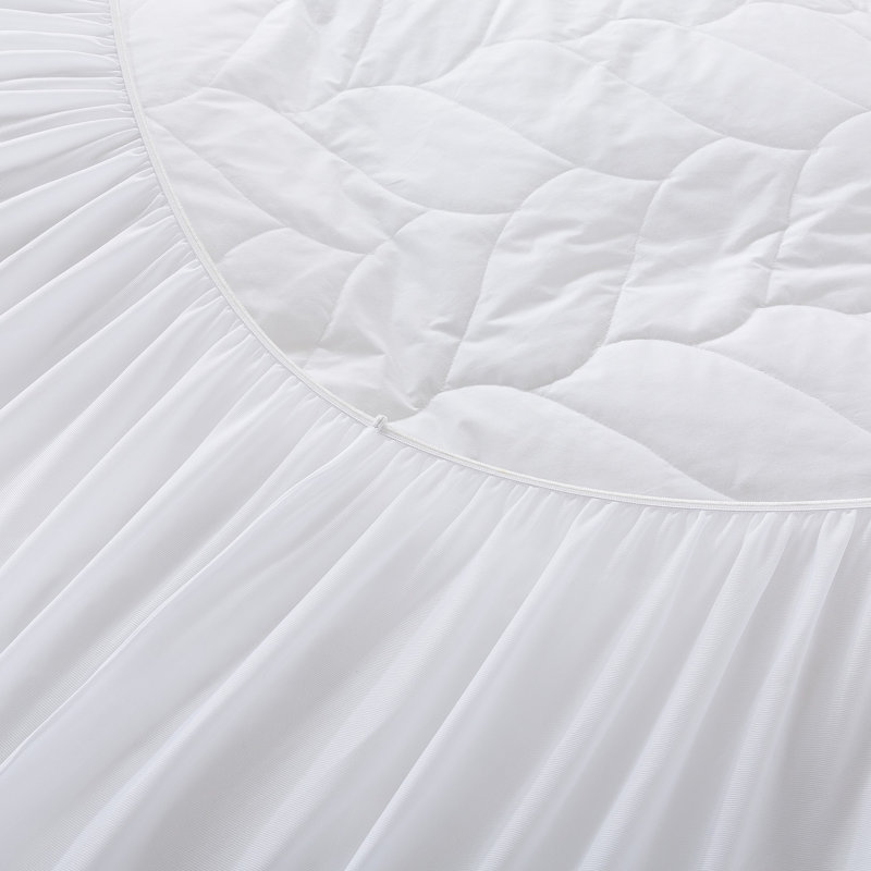 King Size White Quilted Cotton Featherbed Topper
