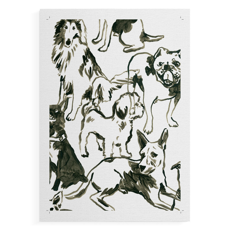 Collage canin I - Impression sur toile seulement - NON CADRE, H 18 po x l 12 po