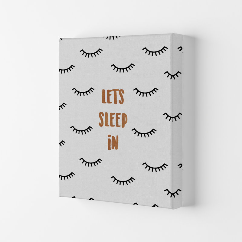 Let's Sleep In Bedroom - Print, Wrapped Canvas, 29.7cm H x 21cm W x 4cm D