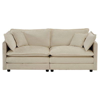 Ensemble de 2 chaises et chaise en chenille beige, base en bois, rembourrage en éponge confortable, rembourrage respirant et intérieur doux pour créer une belle maison