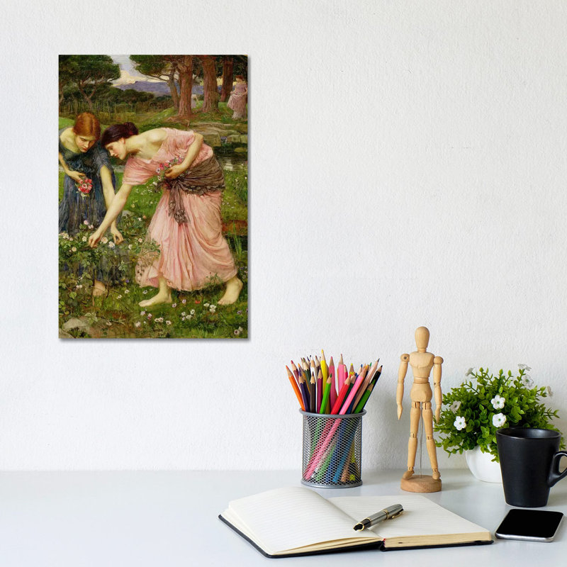 Gather Ye Rosebuds While Ye May', 1909 by John William Waterhouse - Wrapped Canvas Gallery-Wrapped Canvas Giclée