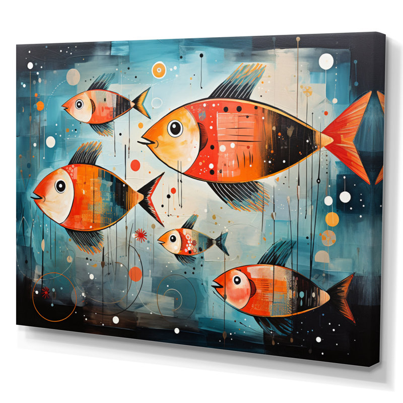" Minimalism Fish Collages II ", Toile tendue, H 24 po x l 32 po x P 1 po