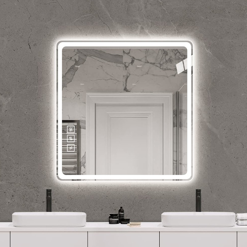 Miroir de salle de bain 36 po x 36 po -, brouillard, rouille, longévité