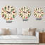 Horloge murale à motif de plantes sauvages et de champignons sur fond beige-101566733