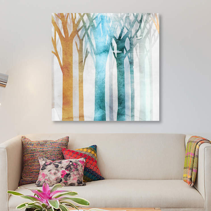 « danse trees iii », reproduction sur toile, H 12 po x l 12 po x P 0,75 po, Pas de tapis, Toile tendue