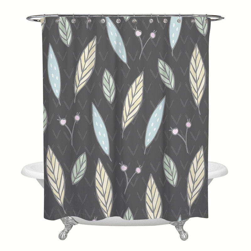 Rideau de douche simple à motif floral Huey, H 72 po x l 70 po