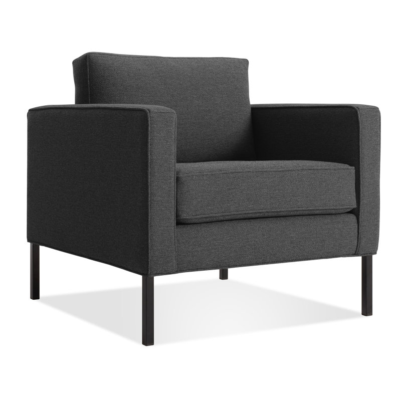 Paramount Tufted Armchair, Black, Otter Velvet Polyester Blend