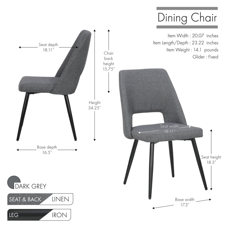 Chaise d'appoint Alizai, Gris foncé