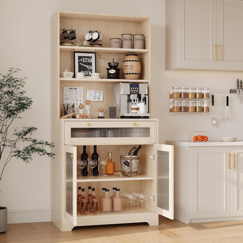 157.5cm Kitchen Pantry, Natural