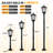 70" Solar Lamp Post, Modern Adjustable Outdoor Lights Waterproof, Floor Lamp for Patio, Warm White (Set of 2)