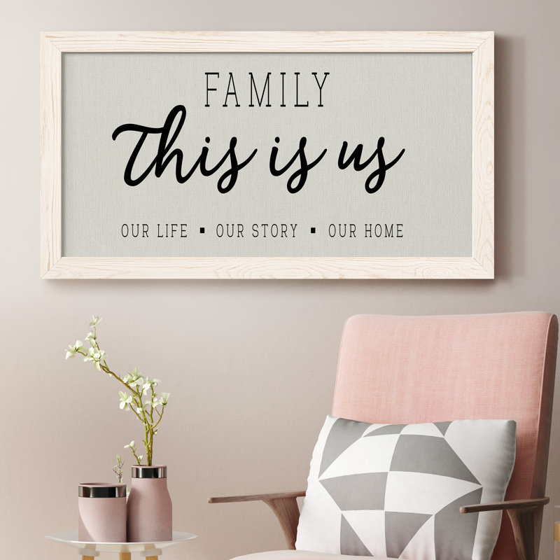 Our Life Our Story Our Home - Peinture sur toile encadrée, Blanc