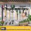 Support mural 99 "pour outils de garage - Organisateur de jardin 1000lbs